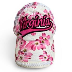 Robin Ruth Virginia Embroidered Floral Trucker Style Cap - Pink